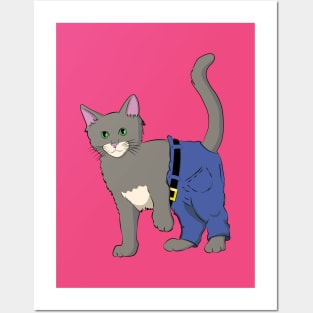 Blue Jeans Cat Posters and Art